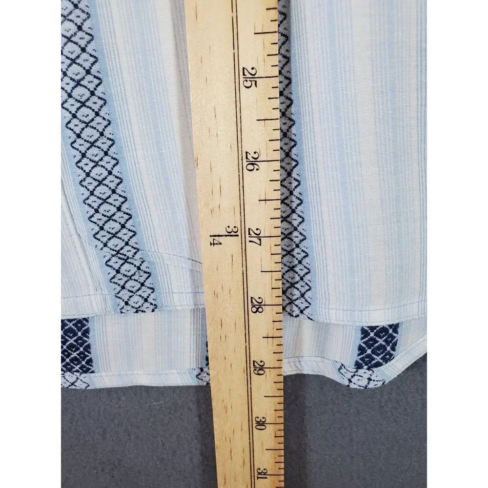 Ocean Pacific Mens Shirt Button Up S/S M Cotton & Polyester All Over Pattern